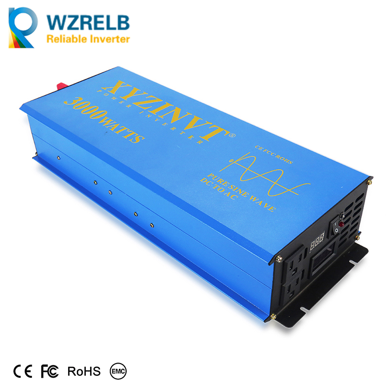 Inverter Pure Sine Wave 60Hz 120V 3000W - 3000W Zonne-energie Omvormer 24V 220V Zuivere
