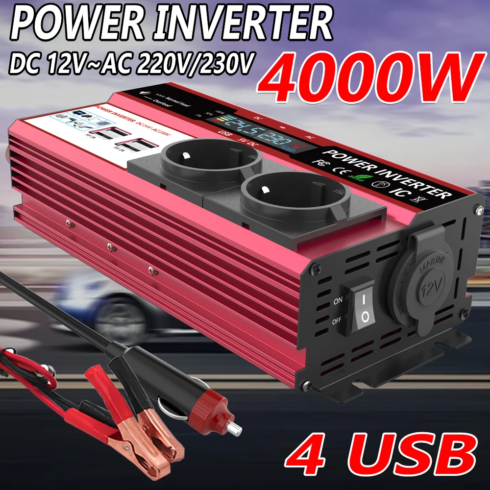 12V naar 220V 4000W piekvermog - Power Inverter 12V 220V 4000W Continuous recensie en prijs